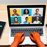 **

A vibrant online learning community forum.  Diverse people virtually connecting through laptops and tablets.  Screens displaying coding examples, collaborative documents, and helpful advice.  Emphasis on support, knowledge sharing, and motivation.  Modern, bright aesthetic. Keywords: online learning, community, support, collaboration, knowledge, digital, forum, diverse.

**
