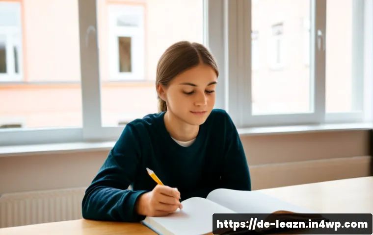 자기 주도 학습의 감정적 측면 - Photorealistic German university student practicing self-directed learning at a tidy apartment desk,...
